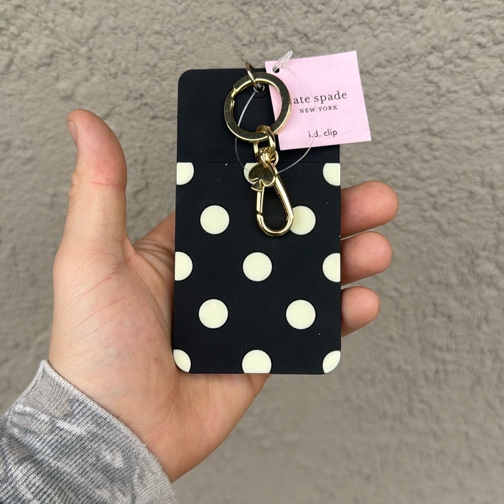 Kate Spade Black and White ID Clip